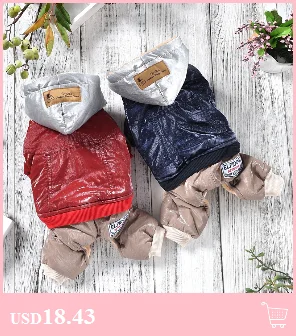 Bright Leather Luxury Overalls For Dogs Winter Senior Parkas Down Pet Snow Hoodie Costumes Small Medium Animal Bichon Clothing