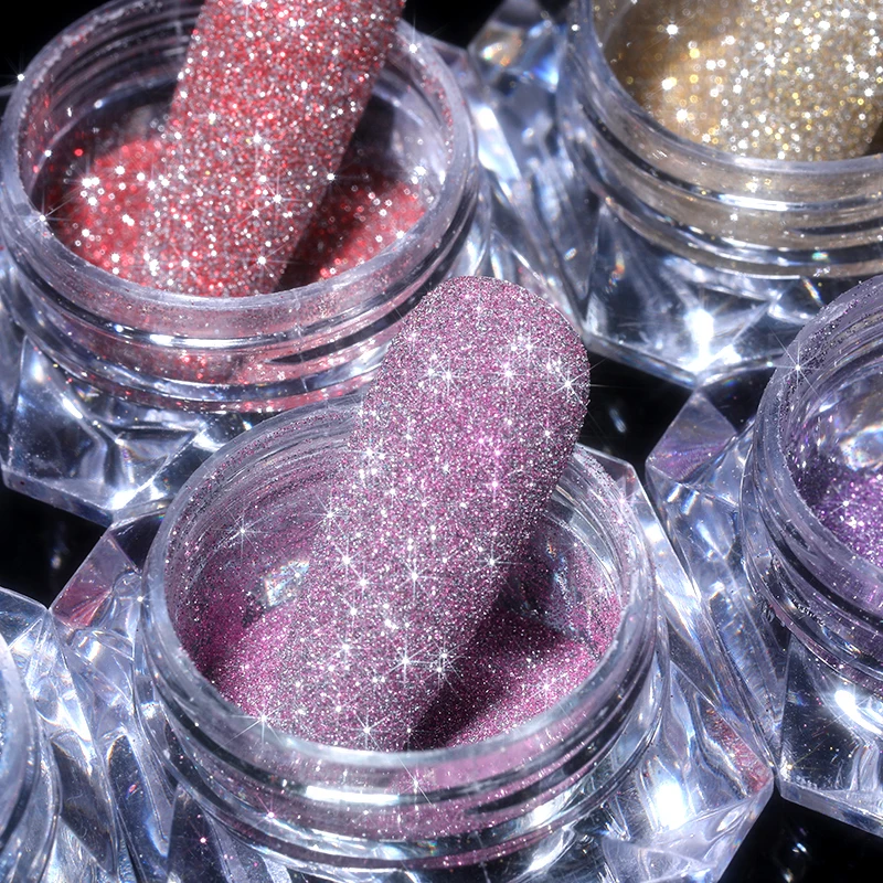 Reflective Glitter Nail Crystal Diamonds Powder Sparkling Auroras Sequins Shiny Pigment iridescent Glass Micro Drill