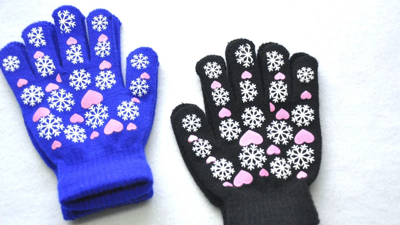 Warmom Cute Kid Mittens Children Winter Knitted Gloves For Boys Girl Snowflake Love Pattern Fingerling Luvas Soft Warm Mitten shake baby's hand