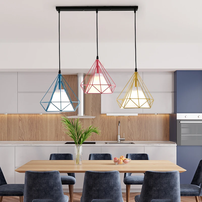 Modern Pendant Light Black Iron Hanging Cage Vintage Led Lamp E27 Industrial Loft Retro Dining Room Restaurant Bar Counter