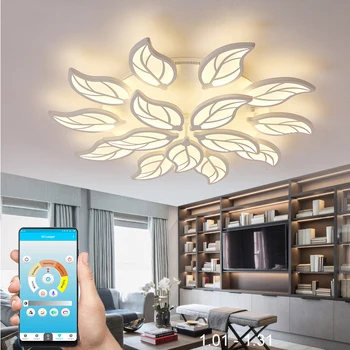 

New Promotion Mellifluous Modern Led Ceiling Lights For Living Study Bedroom Decoration Ceiling Lamp Fixtures Leaf shape