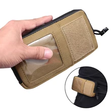1000D Тактический кошелек с отделением для карт водонепроницаемый Molle сумка держатель для карточки-ключа Военная поясная сумка с карабином для кемпинга охоты