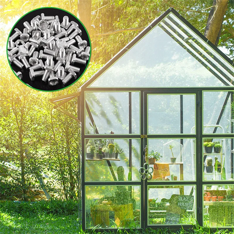 Greenhouse Nuts and Bolts Set Square Head Bolts Hex Nuts Multipurpose