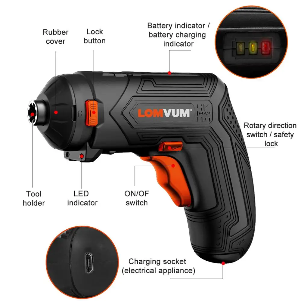 Black + Decker USB Rechargeable 4V MAX Cordless Power Rotary