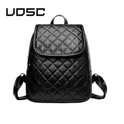UOSC черный рюкзак из искусственной кожи женский плед рюкзаки для девочек-подростков Модные женские сплайсированные повседневные маленький