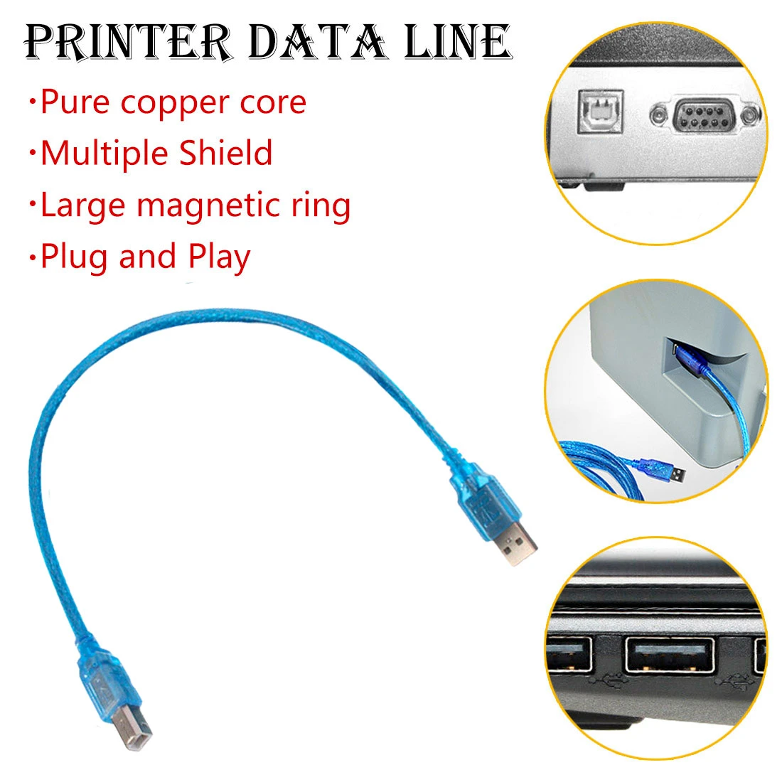 shielded usb printer cable