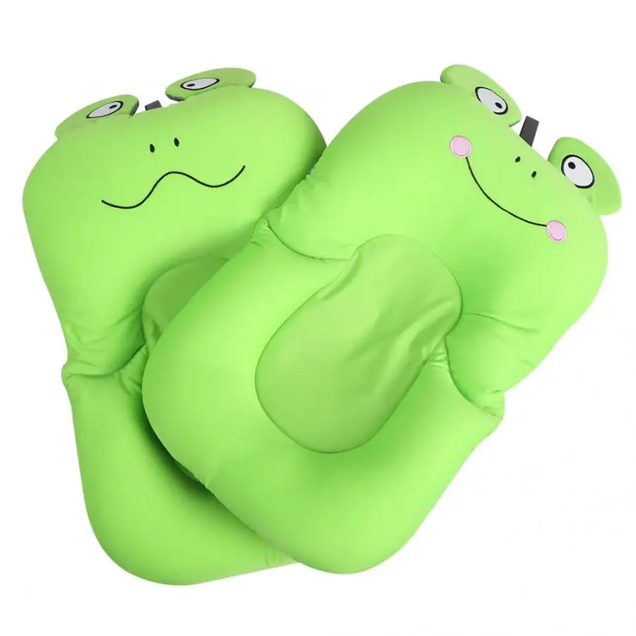 

Bath Mat Baby Shower Portable Foldable Non Slip Cute Frog Soft Bathing Cushion Toddler Bathtub Pad With Baby Bath Sponge