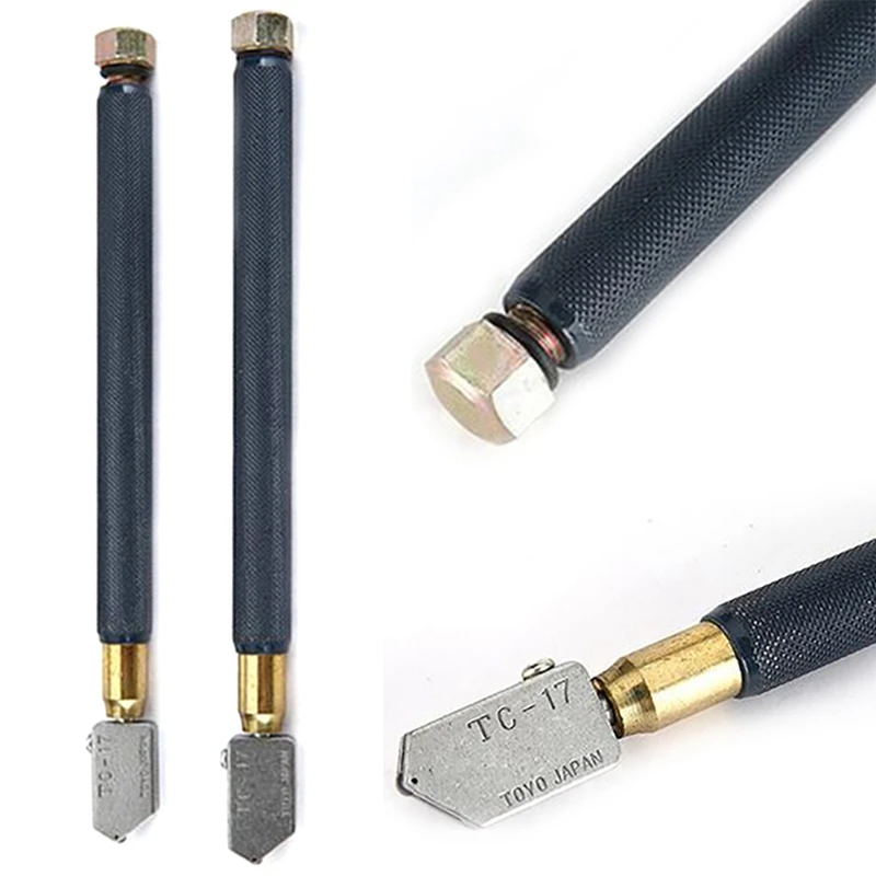 Glass Cutter TC 17 Metal Handle Glass Cutting Hand Tool Automatic Oil