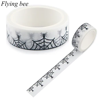 

Flyingbee 15mmx5m Spider Web Paper Washi Tape Adhesive Tape DIY Scrapbooking Sticker Label Masking Tape X0887