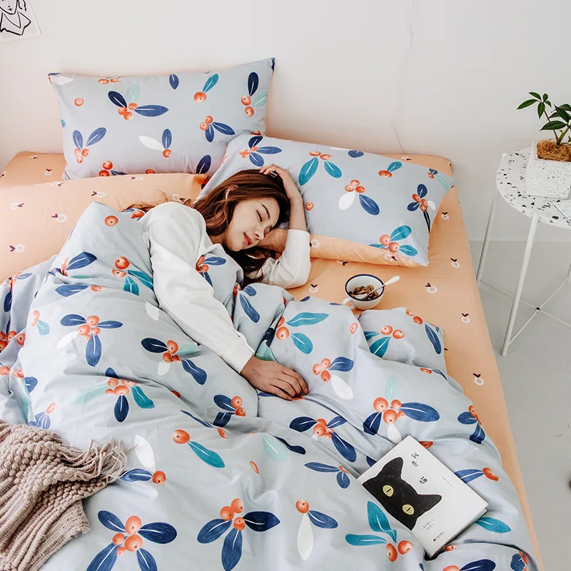 100% хлопок набор постельных принадлежностей пасторальный пододеяльник 3or 4