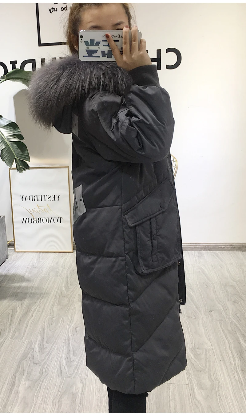 Женский пуховик из тяжелой шерсти, новинка года, осенне-зимнее длинное пальто до колена