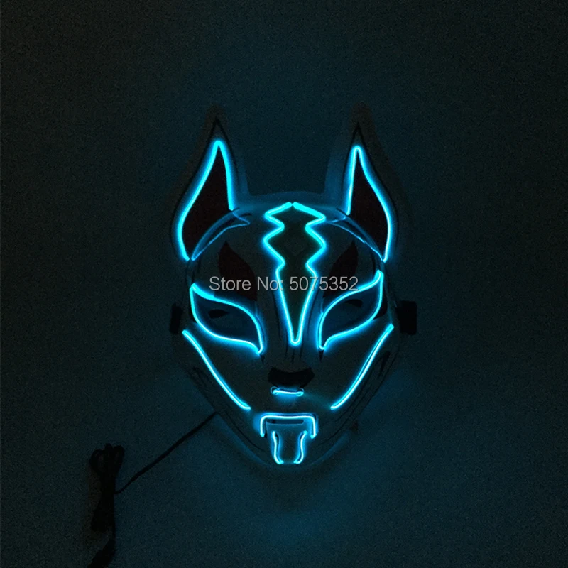 Women's Costumes Anime Expro Decor Japanese Fox Mask Neon Led Light Cosplay Mask Halloween Party Rave Led Mask Dance DJ Payday Costume Props wonder woman costume