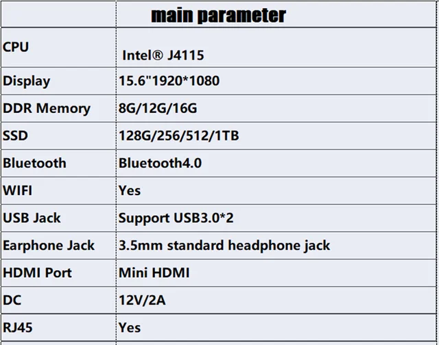 15.6 بوصة 12G RAM 1 تيرا بايت 512GB 256GB 128GB SSD ROM مع كامل حجم لوحة المفاتيح 1920*1080 شاشة الكمبيوتر المحمول 6