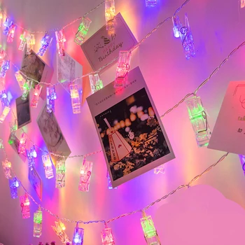 

4M 40 Leds Photo Clip LED String Light Fairy Light Battery Holiday Lamp Garland Home Party Birthday Wedding Christmas Decoration