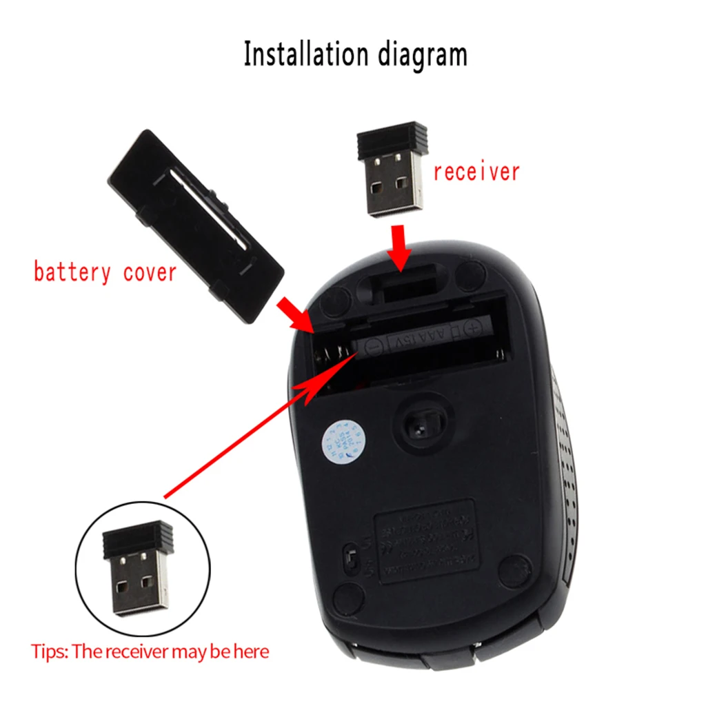 2.4G Wireless Mouse Wireless Optical Laptop Mouse with USB Receiver 6 Buttons 4 Adjustable DPI Levels -Green