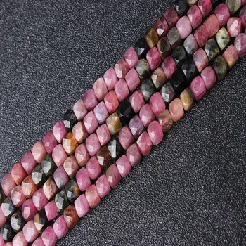 

Wholesale Color Tourmaline Natural Gemstone Bead Faceted Round Bead Bracelet Necklace Earring DIY Making
