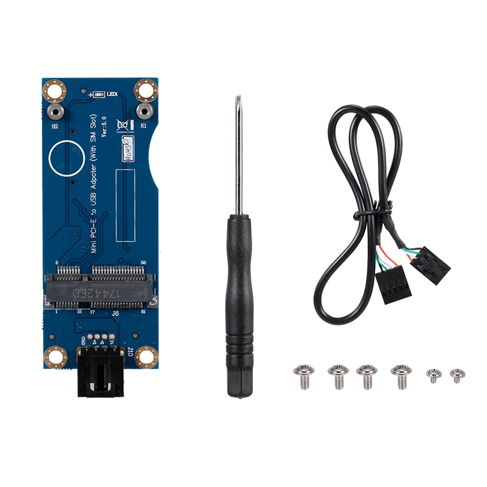 Мини PCI E к USB адаптер карта с sim слотом WWAN тест конвертер 3g/4G модуль горизонтальный