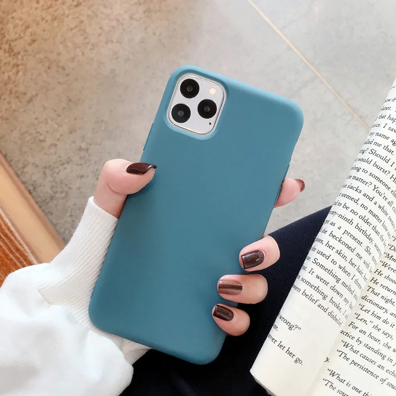 Силиконовый однотонный чехол для iPhone 11 Pro Max ярких цветов мягкий модный XR Xs 7 8 Plus| |