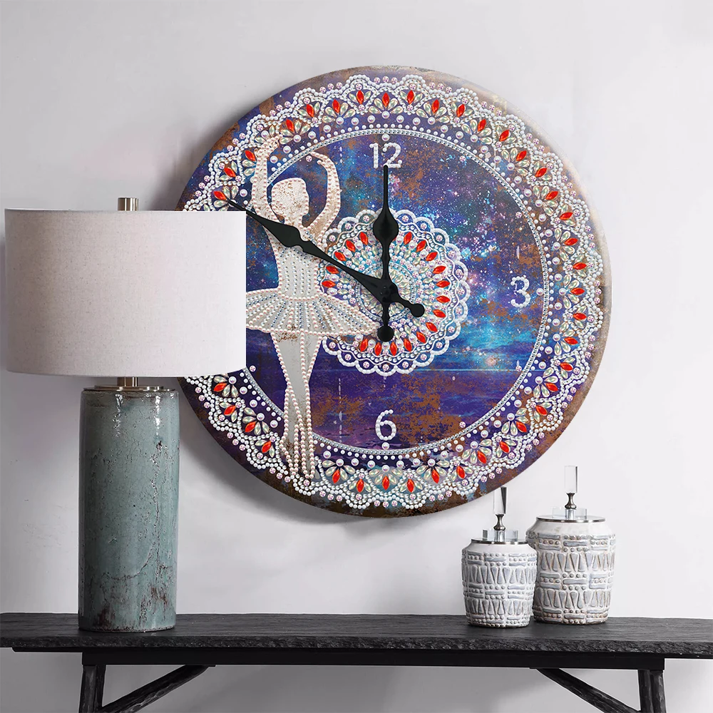 New Arrival Mandala Pattern Diamond Painting Clock 5D Tin Diamond Embroidery Cross Stitch Round Crystal Mosaic Home Wall Decor 5d diamond art 5D DIY Diamond Painting