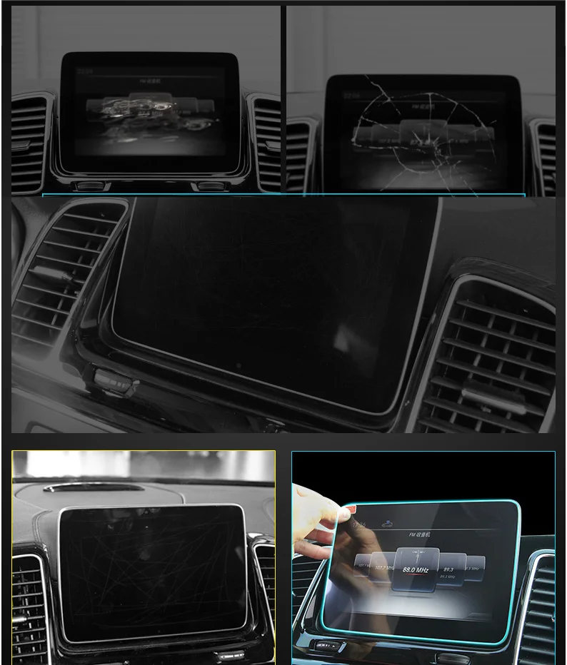 Lsrtw2017 для mercedes benz GLE GLS w166 w164 x166 против царапин ЖК-дисплей Автомобильный gps навигатор сенсорный экран закаленное защитное стекло