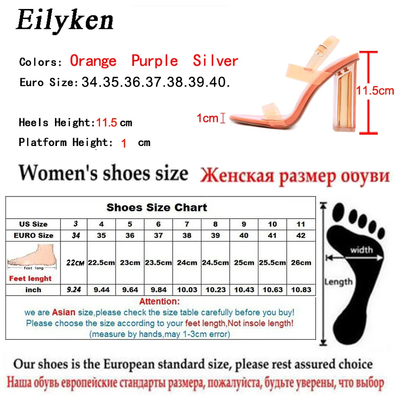Eilyken/Новинка года; прозрачные Серебристые босоножки из ПВХ на высоком каблуке с пряжкой и ремешком; пикантные вечерние женские Босоножки с открытым носком; женские босоножки Обувь