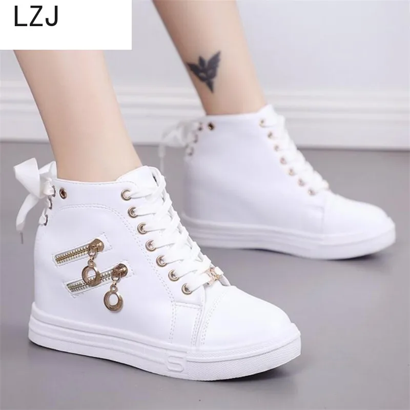 

2019 New Spring Autumn Women Sneakers Fashion Breathble Leisure Shoes Women Leather Platform Shoes Women Casual Shoes Size 35-40