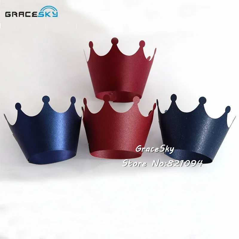 50pcs free shipping Laser cut Crown Wedding Party Cupcake Wrappers Die out Baking Cake Birthday Mini holder | Дом и сад
