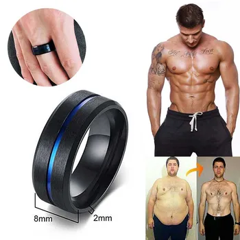 1PC Magnetic Therapy Lose Weight Rainbow Ring Titanium Steel RingSlim Ring Men Women Health Care Jewelry 1