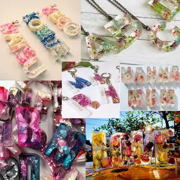 

Crystal Epoxy Resin Mold Alphabet 26 Letters Pendants Casting Silicone DIY Mould N58F