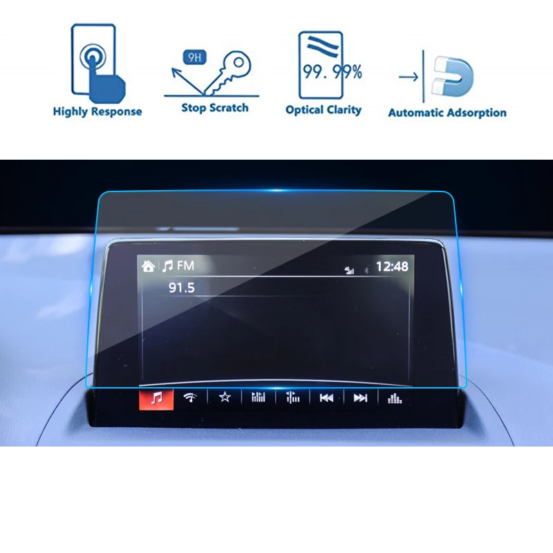 

7 inch 8inch For Mazda CX-4 2016-2019 2020 Car Navigation Screen Protector 9H Tempered Glass Center Touch Screen Protector