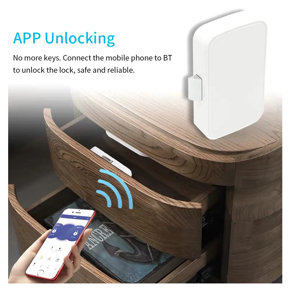 

Intelligent Drawer Lock Adhesive BT Lock Filing Cabinet Wardrobe Shoe Cabinet Letter Box BT App Lock