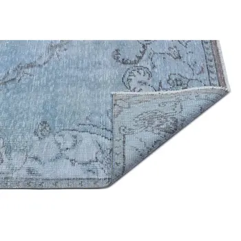 

Handmade Blue Vintage Overdyed Turkish Area Rug 150x274 Cm-4'11''X8'12''