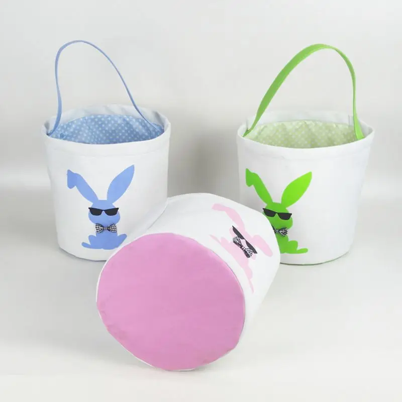 

Easter Bucket Children Cute Easter Basket Easter Day Decoration Eggs Hunting Bag