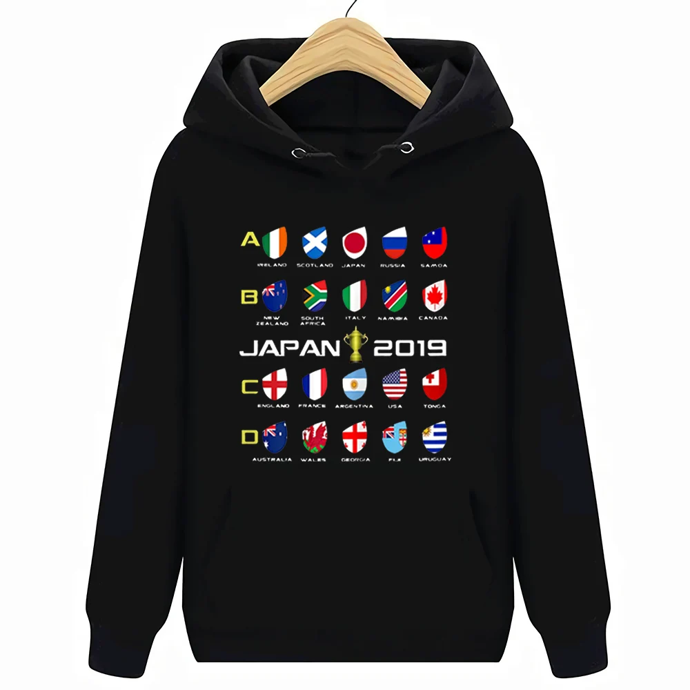 Черный Черный американский флаг для регби, кофты, Япония,, World Tournament, хлопок, S-3XL, толстовки, кофты - Цвет: Черный