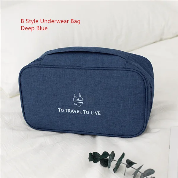 Женская водонепроницаемая сумка для хранения нижнего белья, переносная сумка для обуви для путешествий, сумка для туалетных принадлежностей, сумка-Органайзер, посылка, аксессуары - Цвет: B Deep Blue