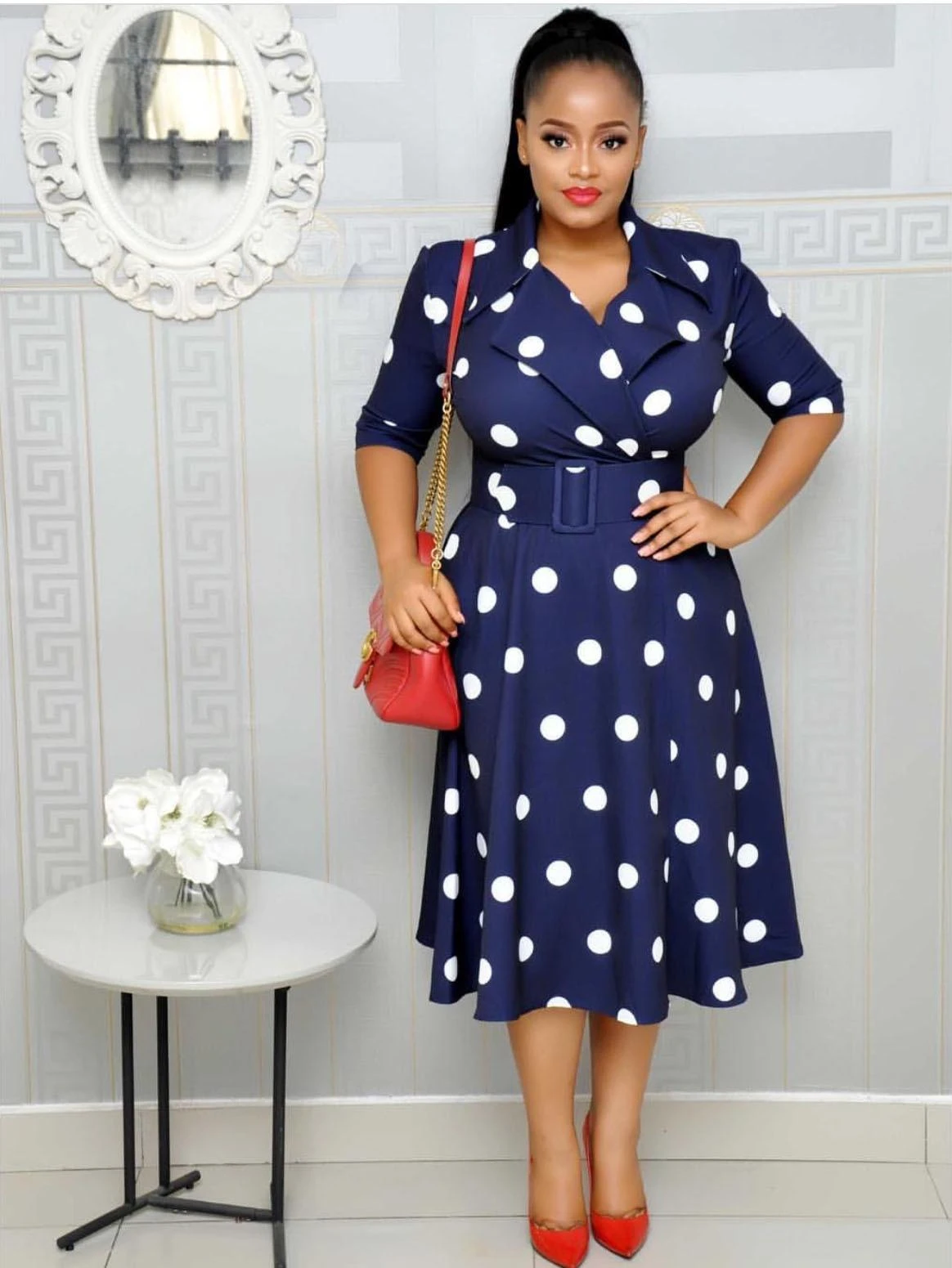 polka dot blazer dress