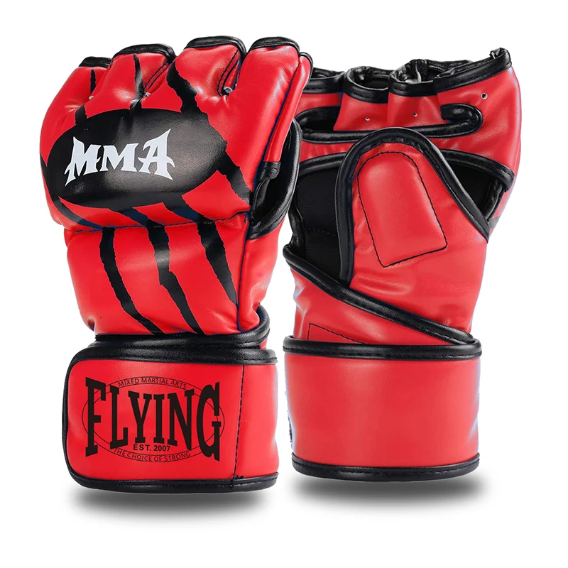 ZTTY-guantes de boxeo de medio dedo para hombre, guantes de boxeo de cuero  sintético para MMA, guantes de combate de Kick Boxing, Karate, Muay Thai,  guantes de entrenamiento 