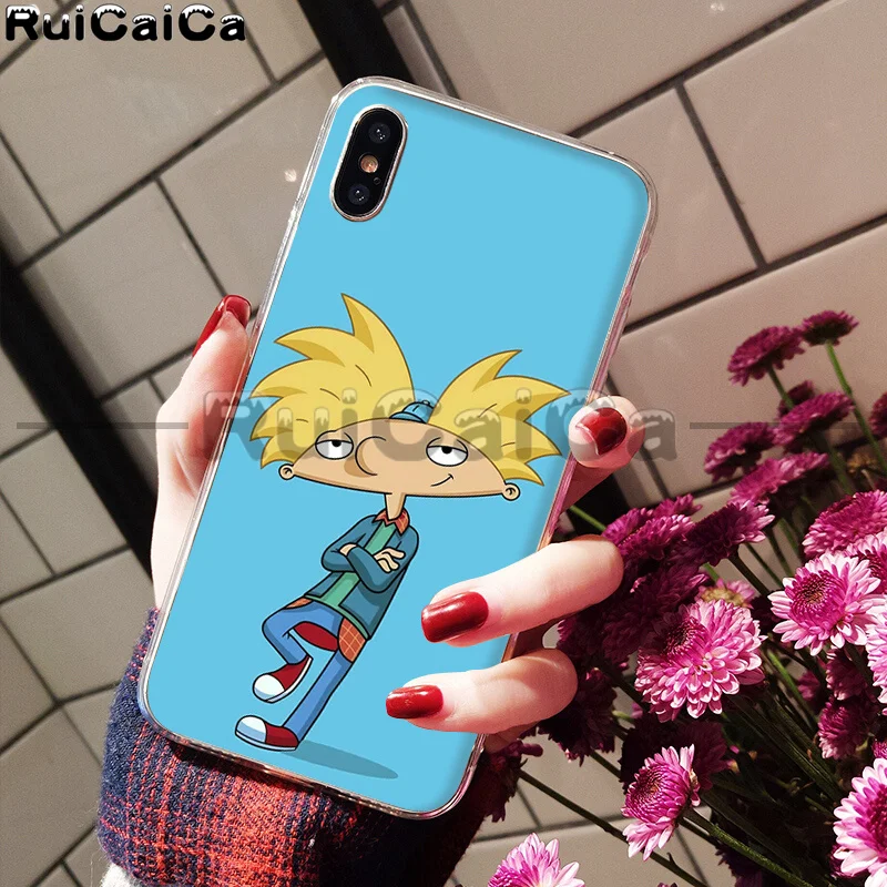 RuiCaiCa Hey Arnold Coque Shell чехол для телефона Apple iPhone 8 7 6 6S Plus X XS MAX 5 5S SE XR мобильные чехлы