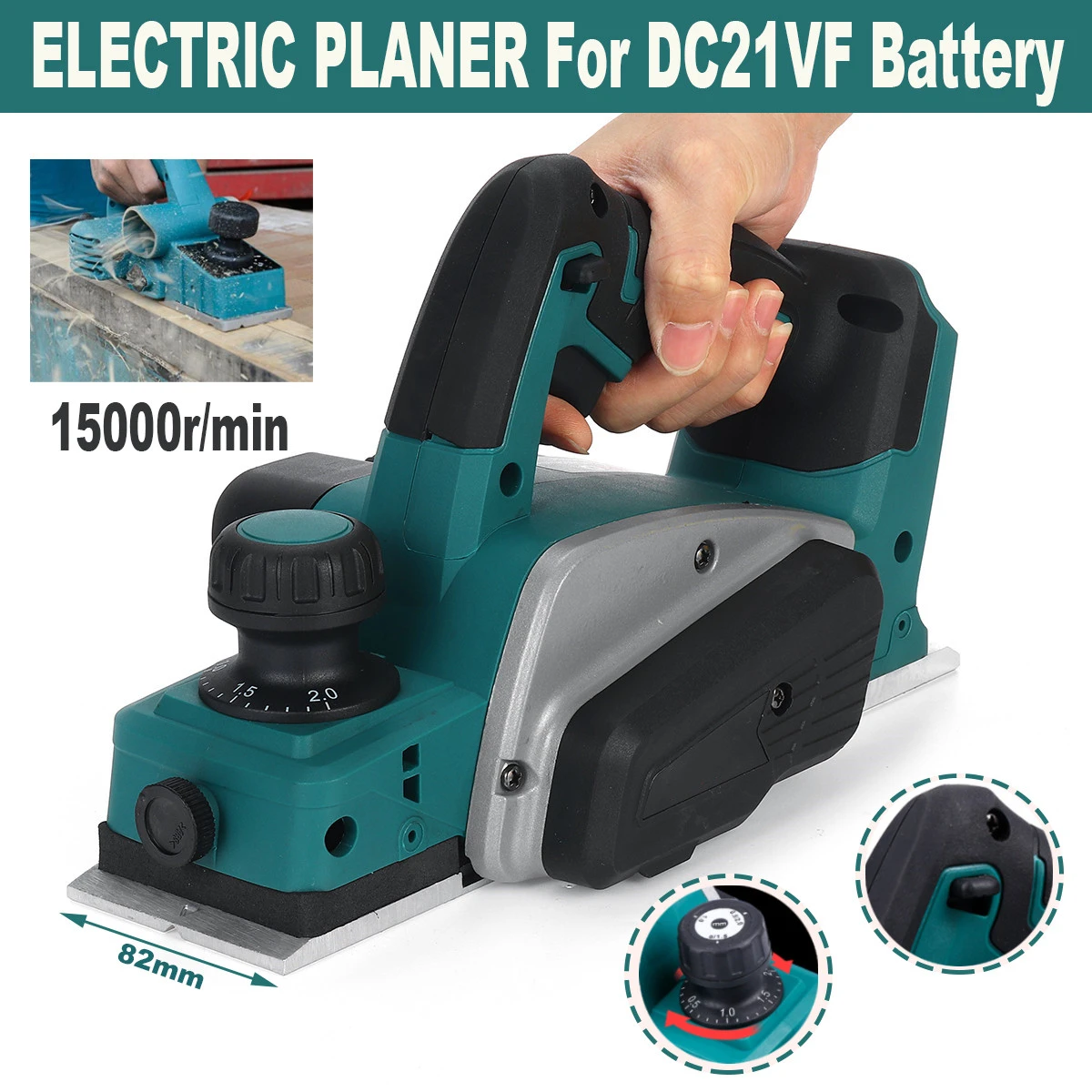 Cepillo recargable de 15000RPM, cortar madera inalámbrica herramienta de mano, batería Makita de 18V, con llave|Cepillos eléctricos| - AliExpress