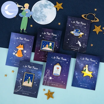 

YueGuangXia 4 Designs Little Prince Dreamy Tale Star Metal Memo Pad Photo Holder Deco Standing Memo Smooth Badges Easy To Remove