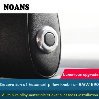 

For BMW E90 BMW 3 Series E90 2004-2013 Headrest Neck Pillow Knob Frame Covers Car Accessories Styling Aluminum Stickers
