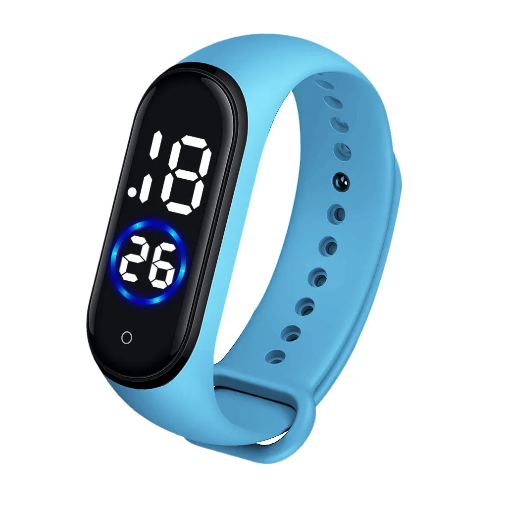 Модные женские мужские спортивные часы водонепроницаемые цифровые светодиодные спортивные часы Повседневный силиконовый ремешок-браслет наручные часы подарок на День Благодарения - Цвет: Sky Blue