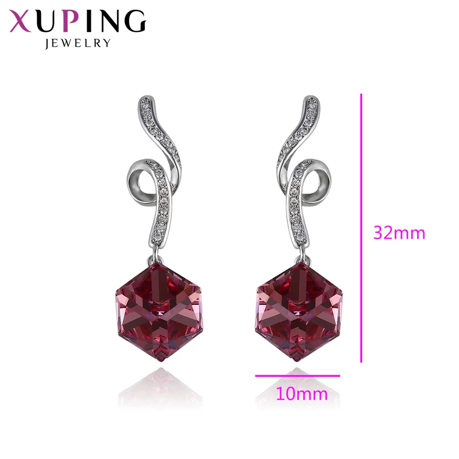 11,11 Xuping серьги квадратной формы кристаллы от Swarovski Многоцветный элегантный подарок для женщин милые ювелирные изделия S141.7-93216
