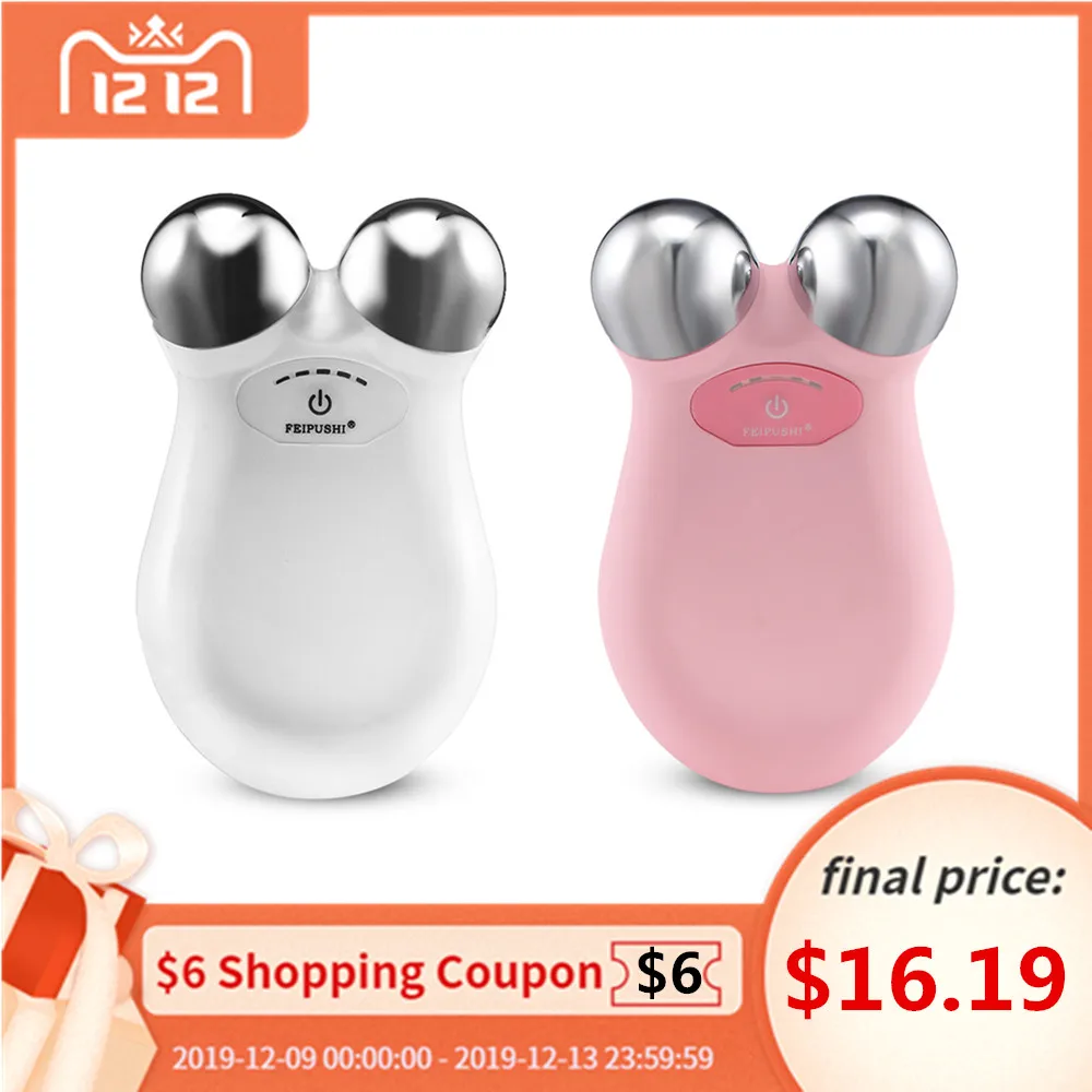 Online Mini máquina de estiramiento Facial microcorriente rejuvenecimiento de la piel Spa de carga USB dispositivo removedor de arrugas faciales masajeador de belleza