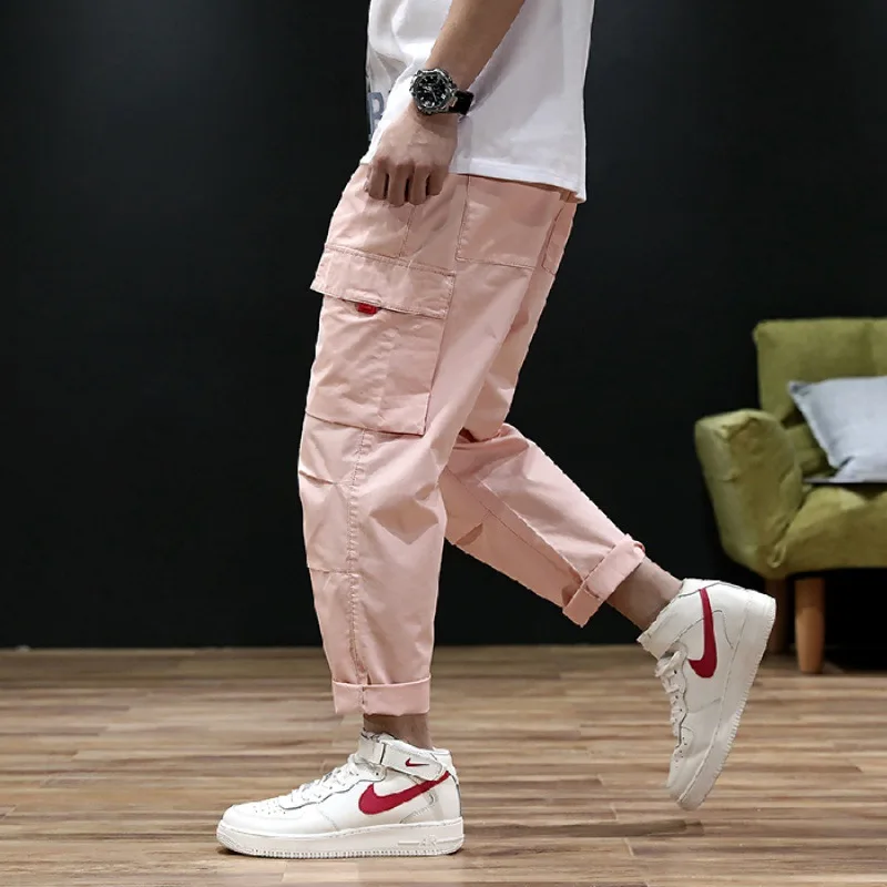 

Spring Clothing INS MEN'S Overalls Men's Popular Brand Straight-Cut Korean-style Trend Beam Leg Capri Pants Cargo Casual Pants M