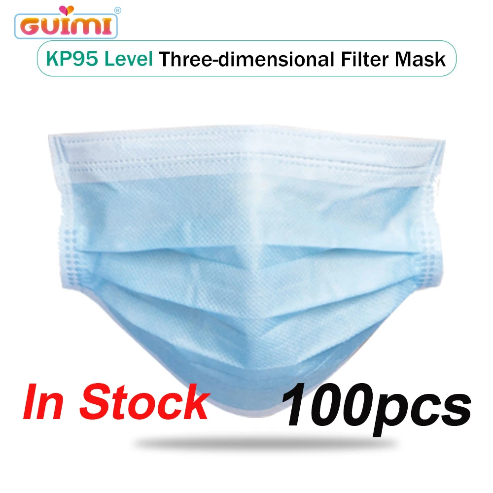

100pcs Face Anti Virus Mask Disposable Protect 3 Layers Filter Dustproof Earloop Non Woven Mouth Masks In Stock 24 Hours Shippin