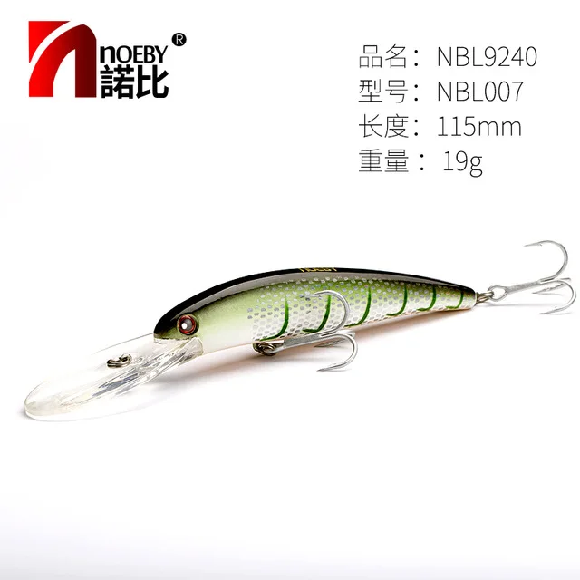 NS007 Приманка для рыбалки NOEBY Minnow Bait 115mm19g Floating1.8-3,6 m Iscas искусственный крючок для рыбной ловли Dur Peche soule Broch жесткий рыболовный бас - Цвет: NS007