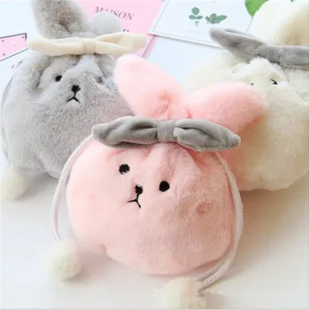 

2020 Kawaii Money Storage Gift Girls Wallets Women Mini Cute Cat Ears Plush Coin Purse Change Purse Bag Monederos Para Monedas