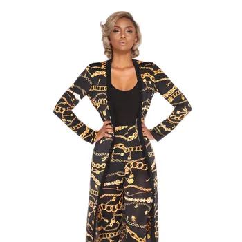 

Women Long Cardigan + Printed Leggings Two Piece Set 2020 Autumn Party Celebrity Trench and Trouser Pant Suit Two Piece Outfits