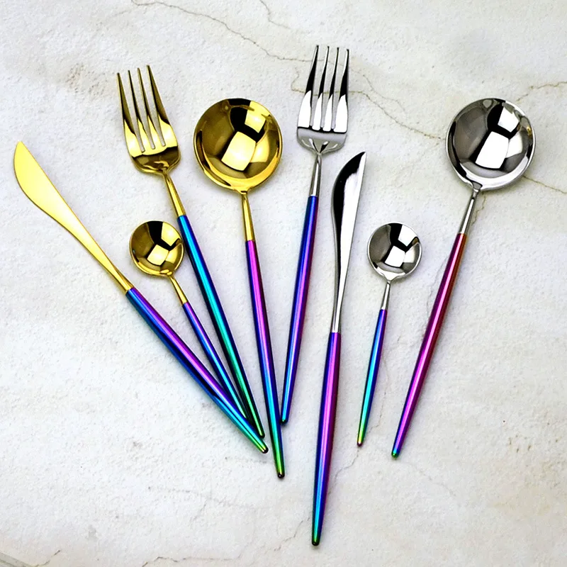 24pcs rainbow cutlery Christmas gift (1)